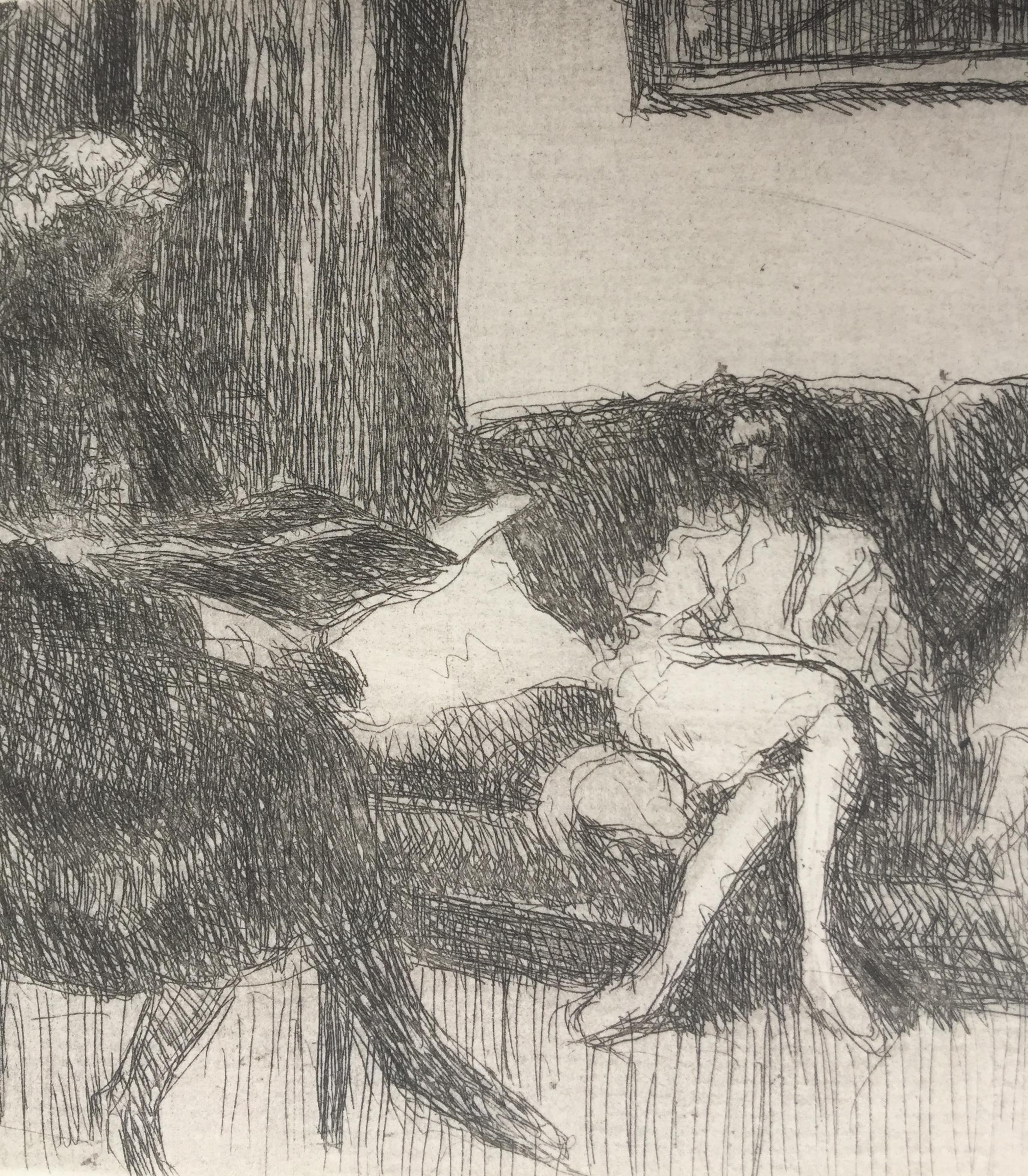 Interieur au Canope - Gray Figurative Print by Edouard Vuillard