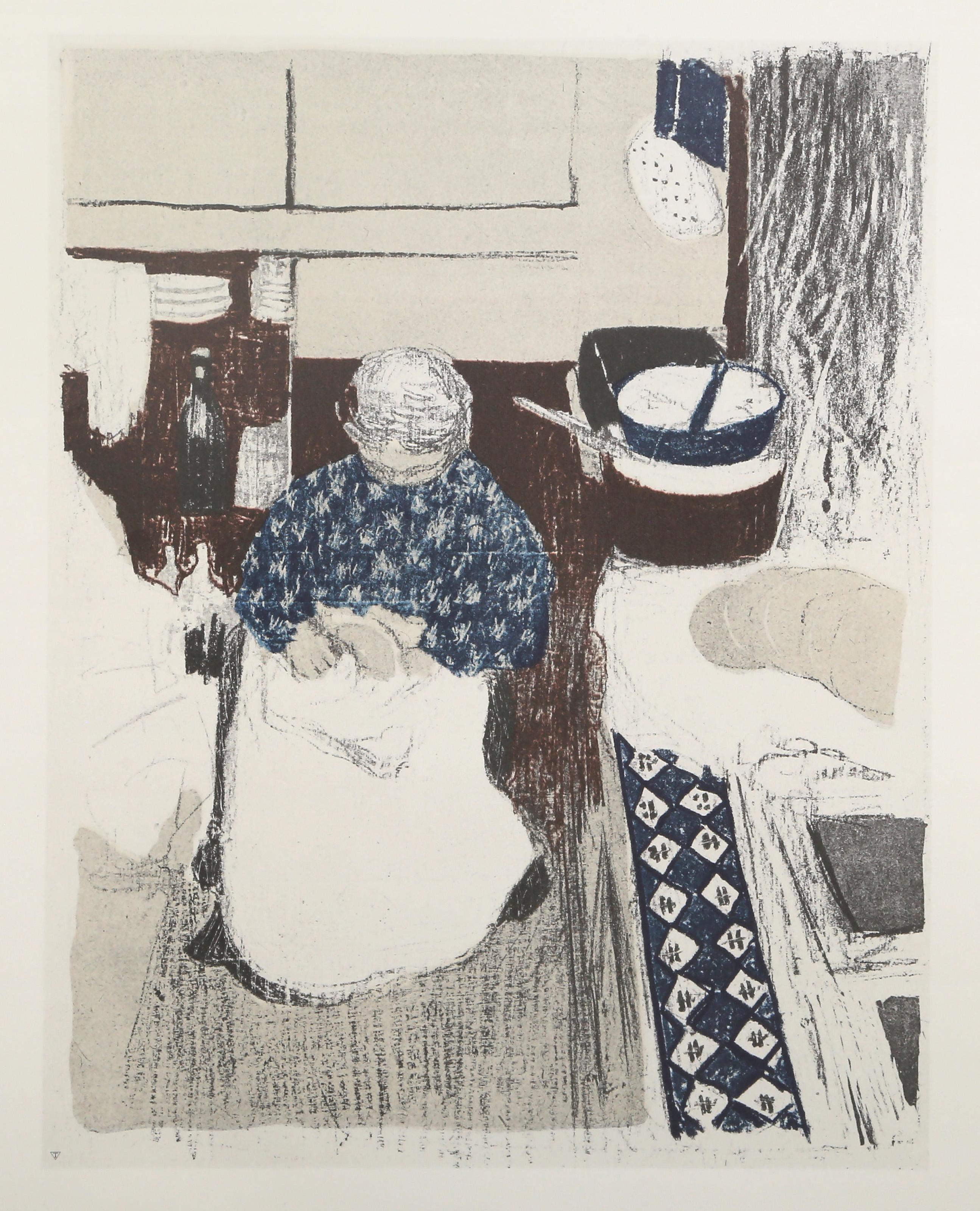 Edouard Vuillard, After, French (1868 - 1940) - La Cuisniere, Portfolio:  Twenty Four Masterpieces of Graphic Art, Year:  Year Printed 1974, Medium:  Collotype, Image Size:  13.5 x 10.5 inches, Size:  17 x 14 in. (43.18 x 35.56 cm), Printer:  Triton