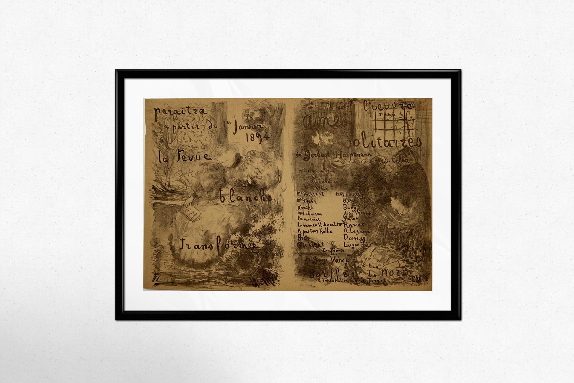 Lithographic poster by Édouard Vuillard 1893 for the Théâtre de l’Œuvre For Sale 2