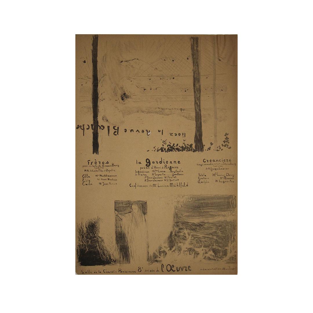 Rare programme illustré de 1894 d'Édouard Vuillard pour le Théâtre de l'Œuvre en vente 1