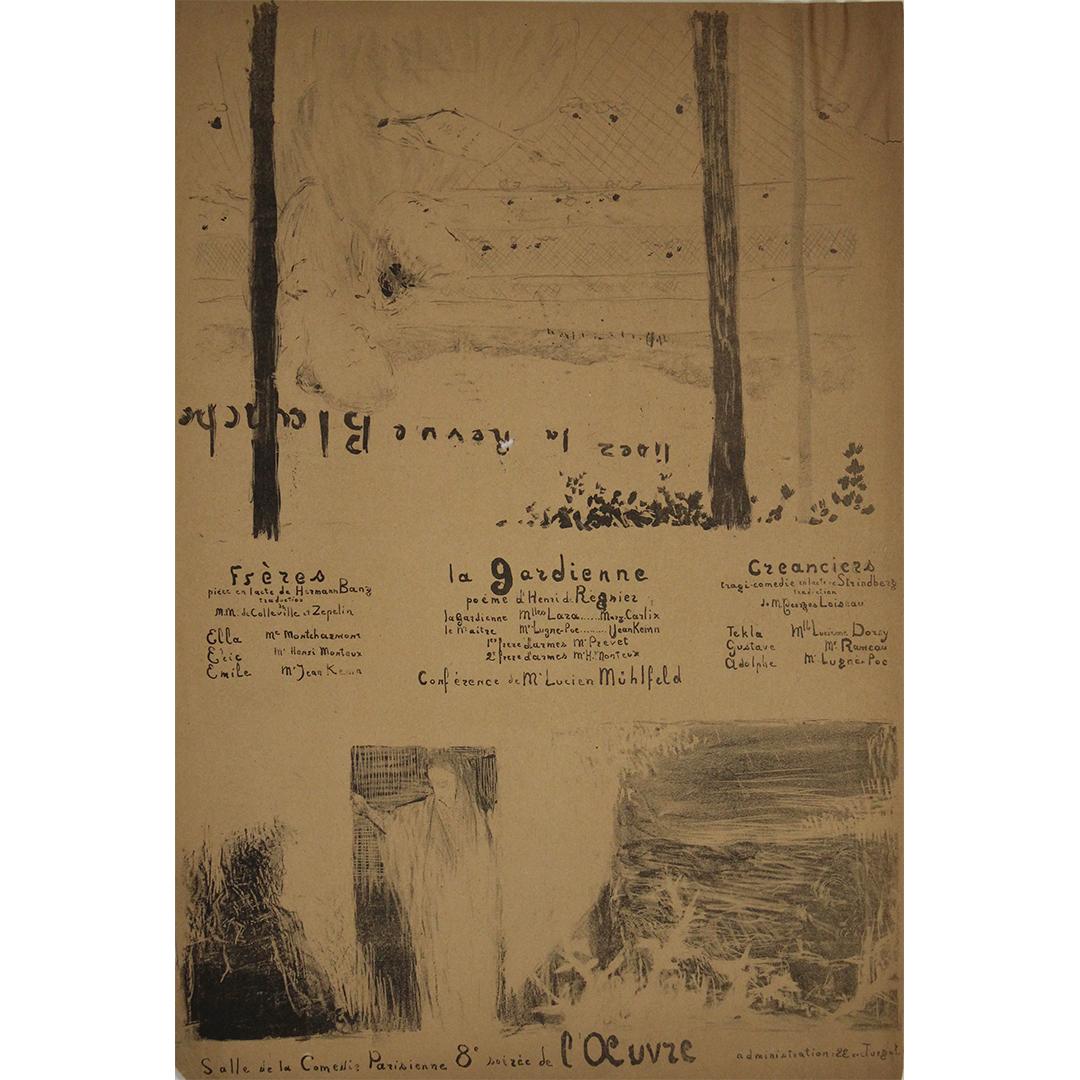 Rare programme illustré de 1894 d'Édouard Vuillard pour le Théâtre de l'Œuvre - Print de Edouard Vuillard