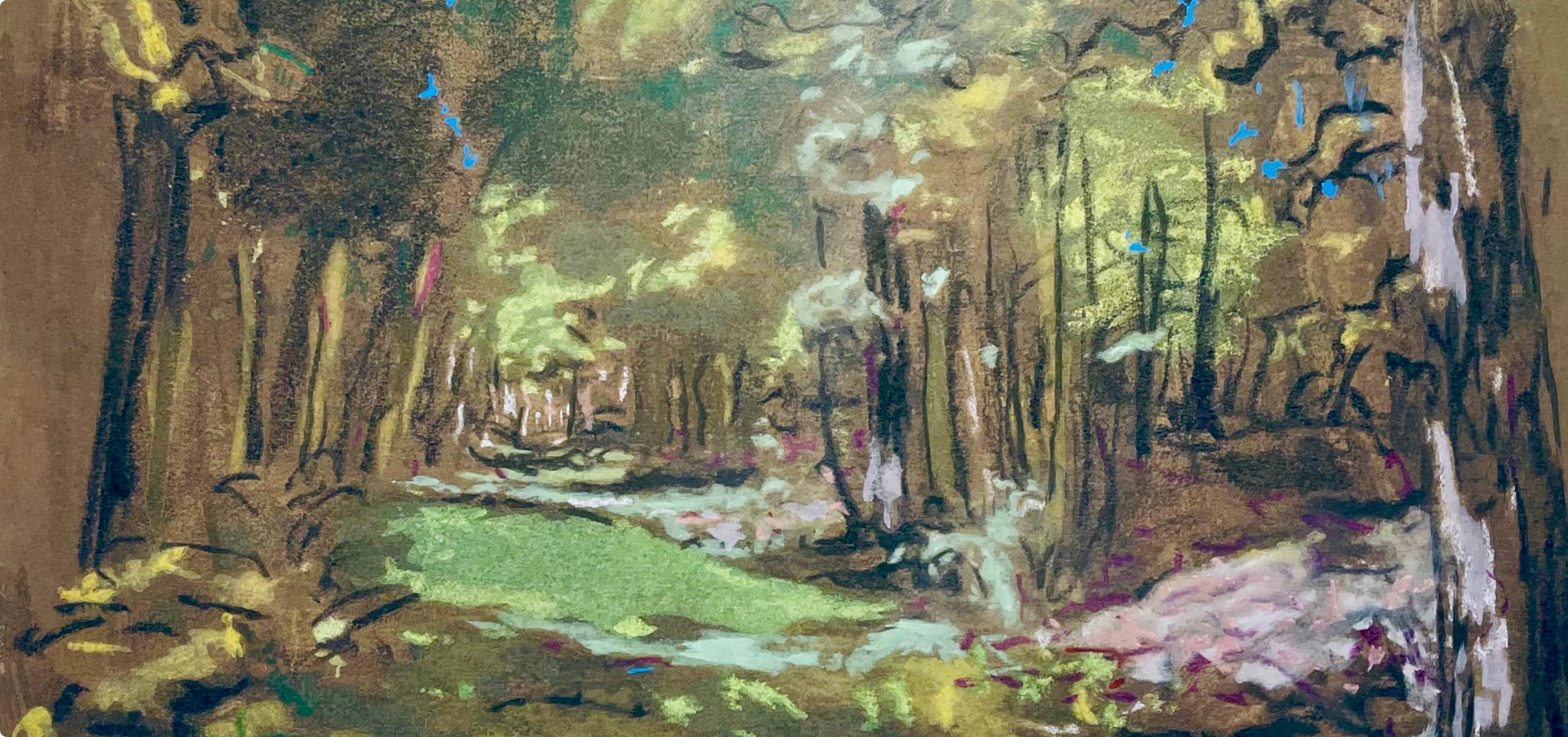 Vuillard, En el bosque de las arcillas, Dos pasteles (después) - Print Posimpresionista de Edouard Vuillard