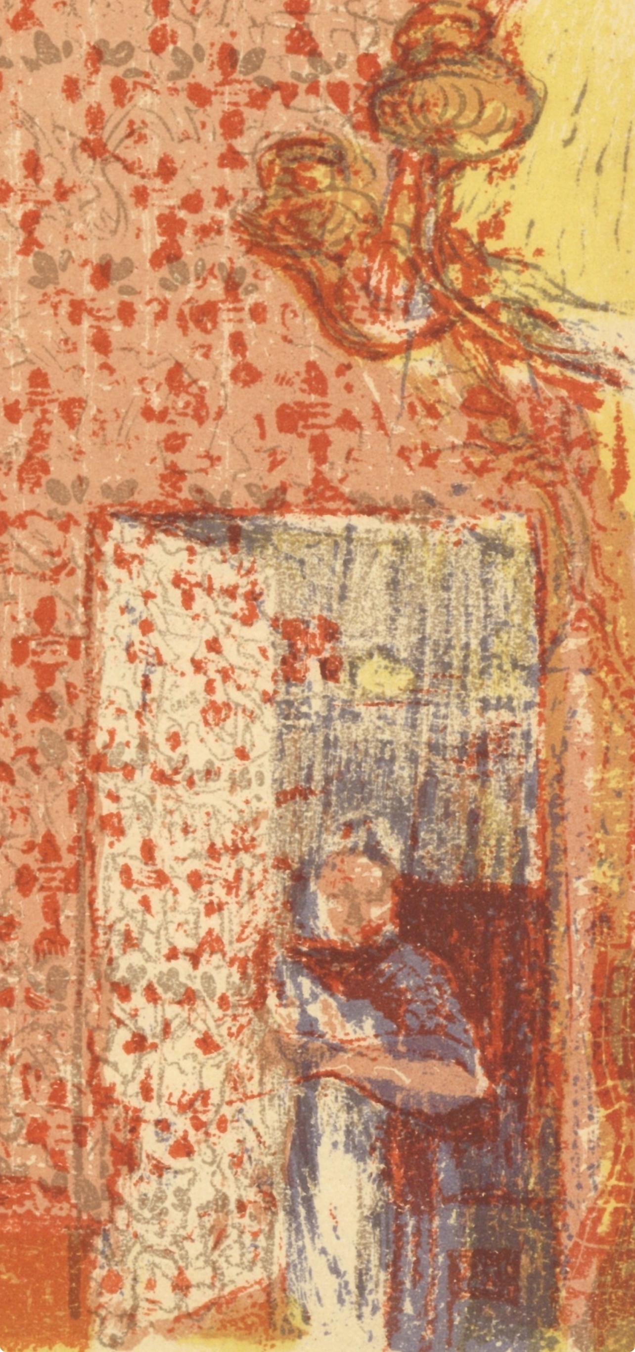 Vuillard, Intérieur aux tentures roses, L'œuvre gravé de Vuillard (d'après) - Beige Landscape Print par Edouard Vuillard