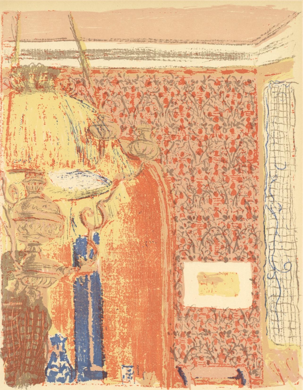 Edouard Vuillard Landscape Print - Vuillard, Intérieur aux tentures roses, L'œuvre gravé de Vuillard (after)