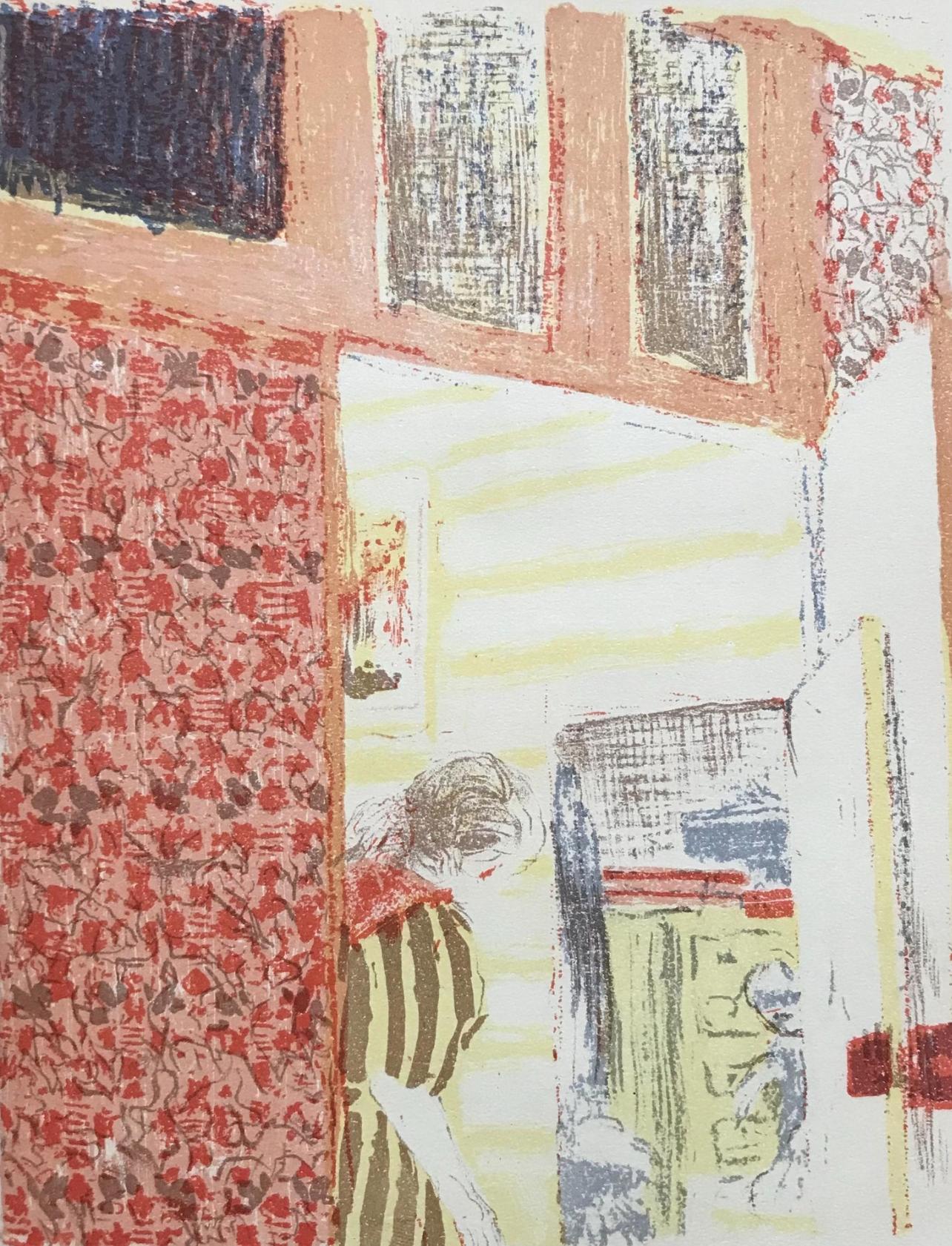 Edouard Vuillard Landscape Print - Vuillard, Intérieur aux tentures roses, L'œuvre gravé de Vuillard (after)