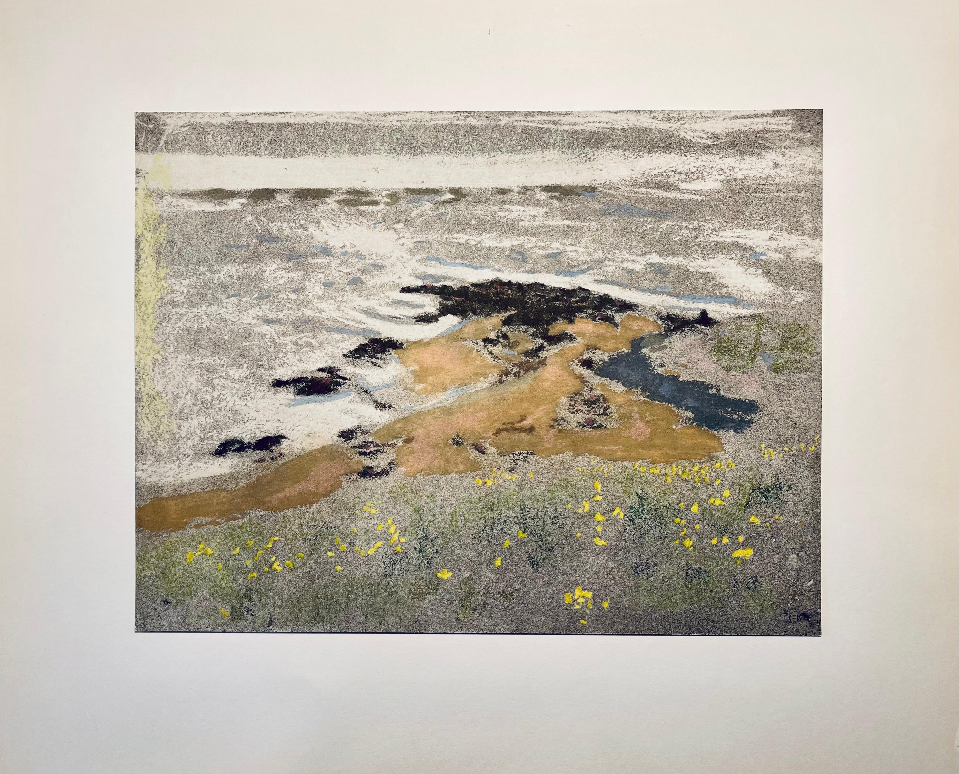 Litografia e stencil su carta vélin montata su cartoncino museale di supporto, come da edizione. Non firmato e non numerato, come da edizione. Buone condizioni. Note: Dal volume Vuillard, Douze Pastels Présentés et Commentés par Jacques Salomon,