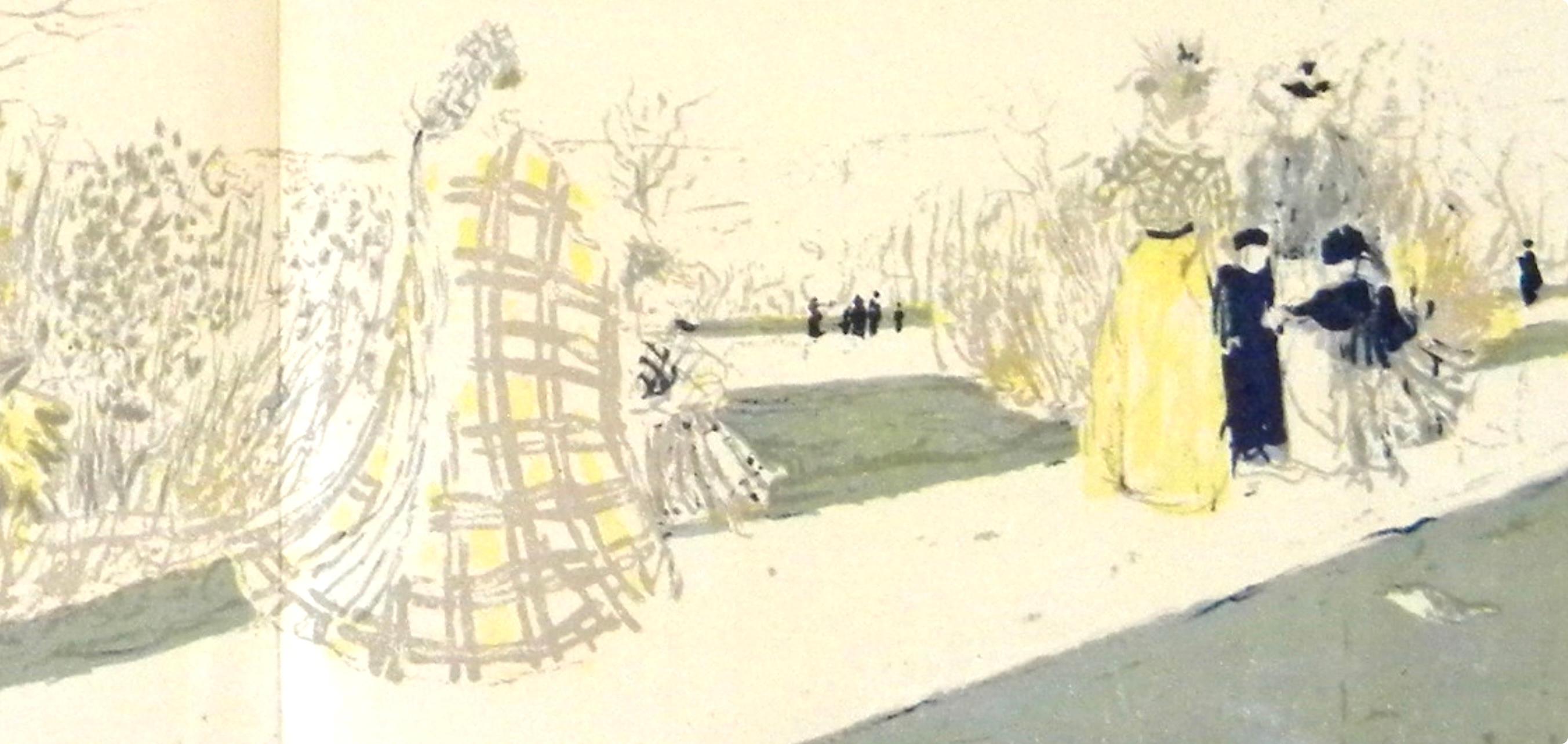 Vuillard, Le Jardin des Tuileries, L'œuvre gravé de Vuillard (after) - Beige Landscape Print by Edouard Vuillard