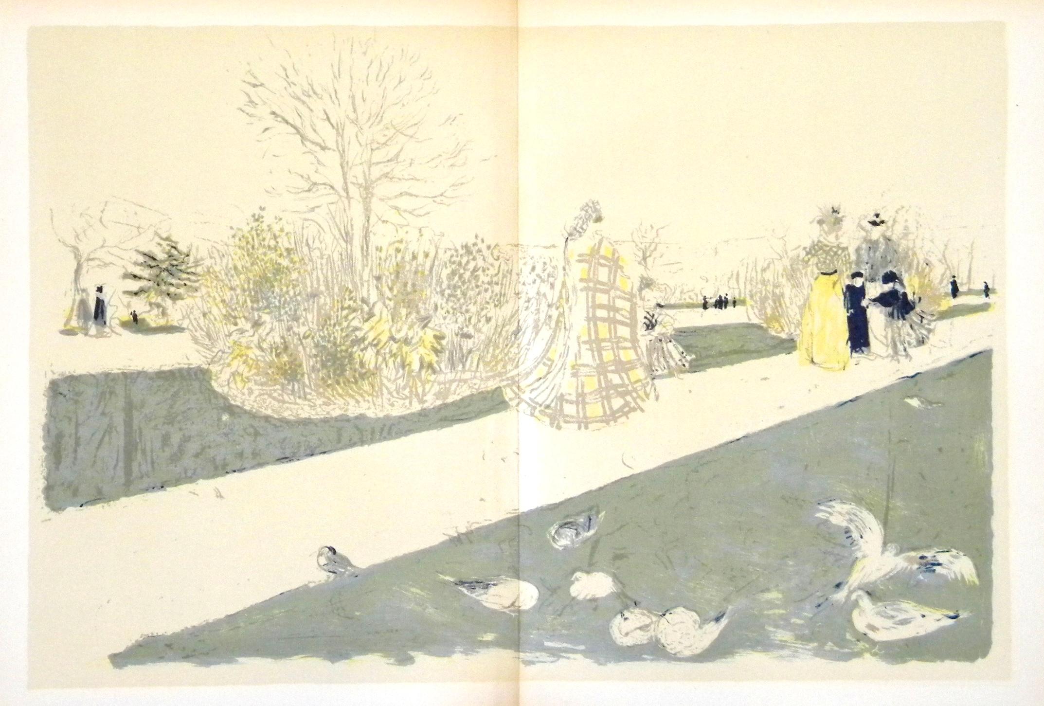 Medium: Lithograph on grand vélin Renage paper
Year: 1948
Paper Size: 12.5 x 19.25 inches; image size: 11.42 x 16.54 inches, with centerfold, as issued
Inscription: Unsigned and unnumbered, as issued
Notes: From the album, L'œuvre gravé de Vuillard,