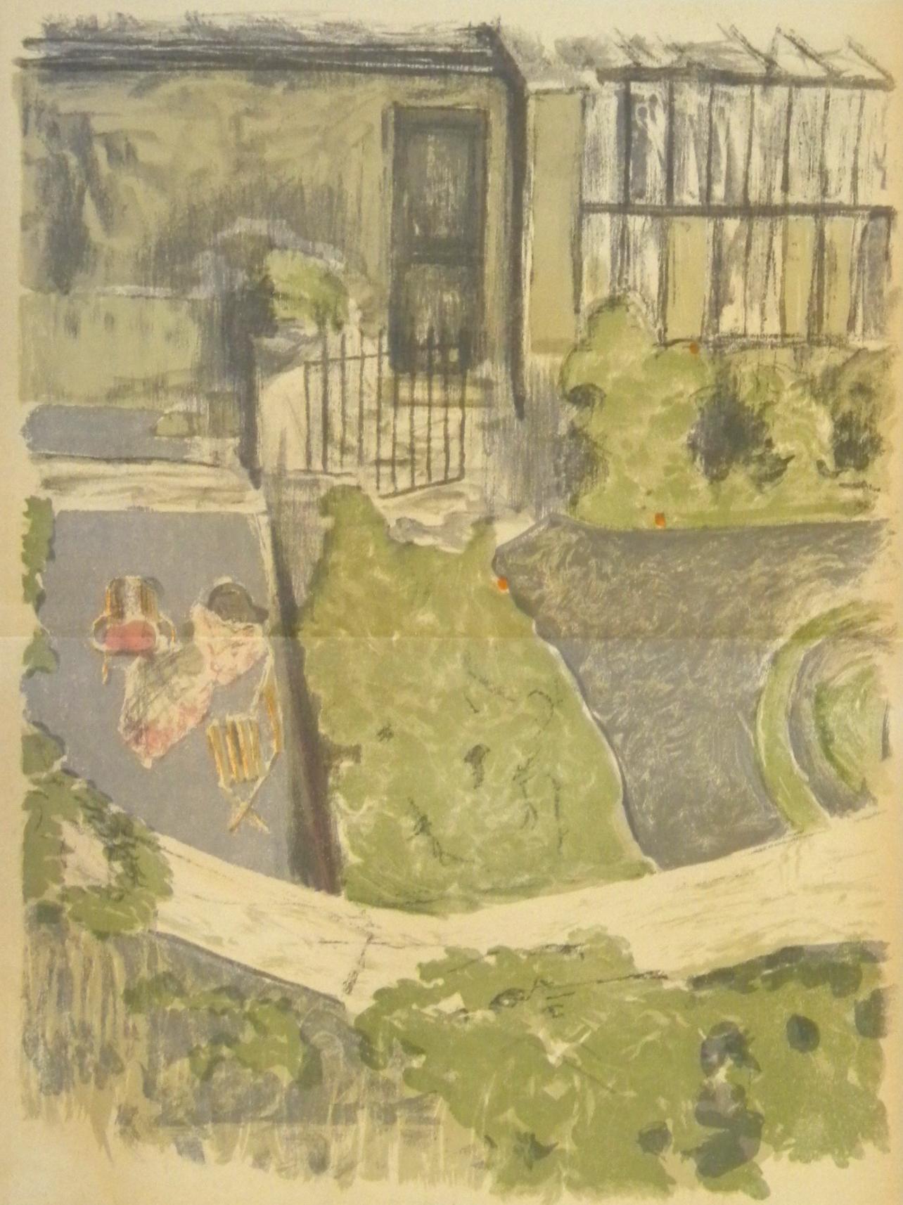 Edouard Vuillard Landscape Print - Vuillard, Le Jardin devant l´atelier, L'œuvre gravé de Vuillard (after)
