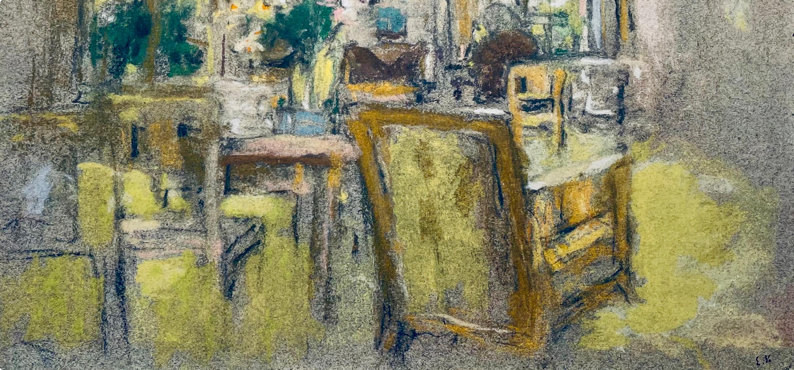 Vuillard, Le Salon Aux Clayes, Douze pastels (dopo) - Figurative Print Marrone di Edouard Vuillard