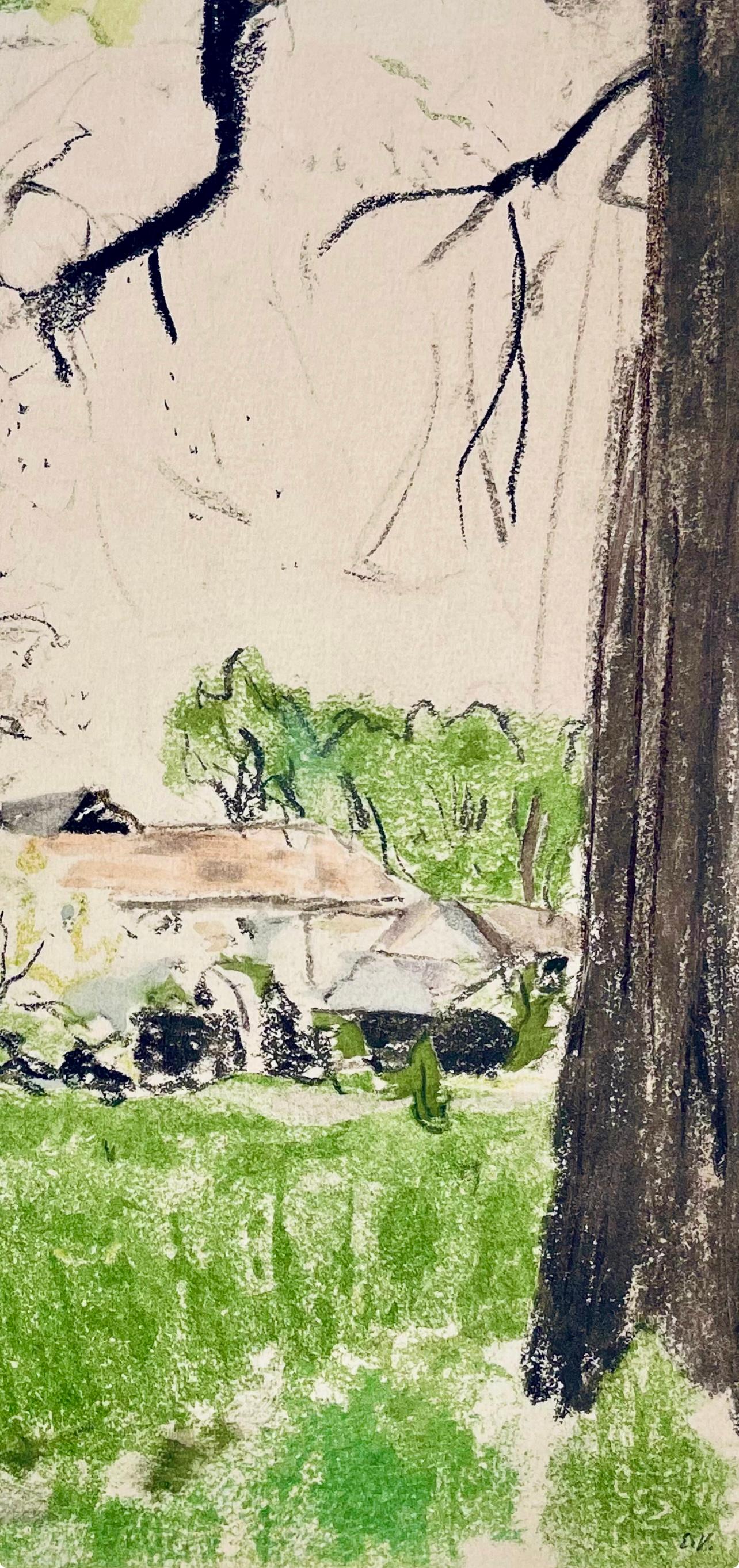 Vuillard, Les Communs Au Chateau Des Clayes, Douze pastels (después) - Print Posimpresionista de Edouard Vuillard