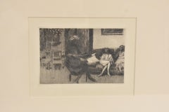 Edouard Vuillard 1930 Etching Interieur Au Canape Ou Soir