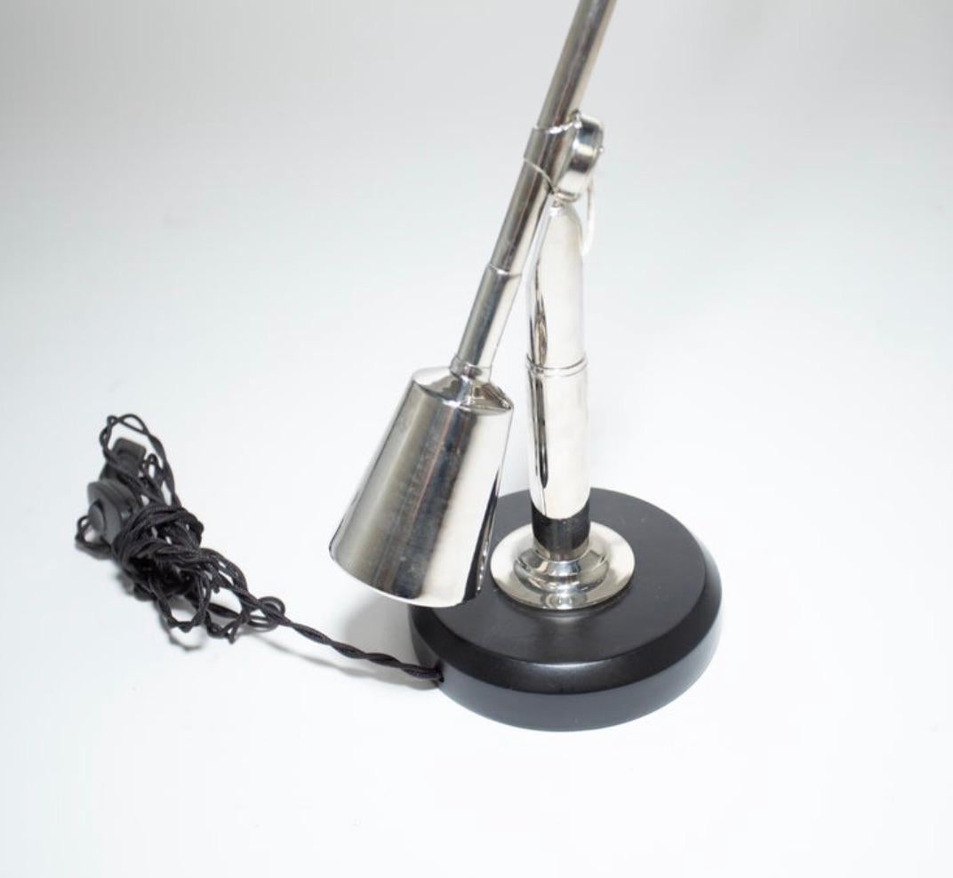 Nickel Edouard Wilfred Buquet Lamp For Sale