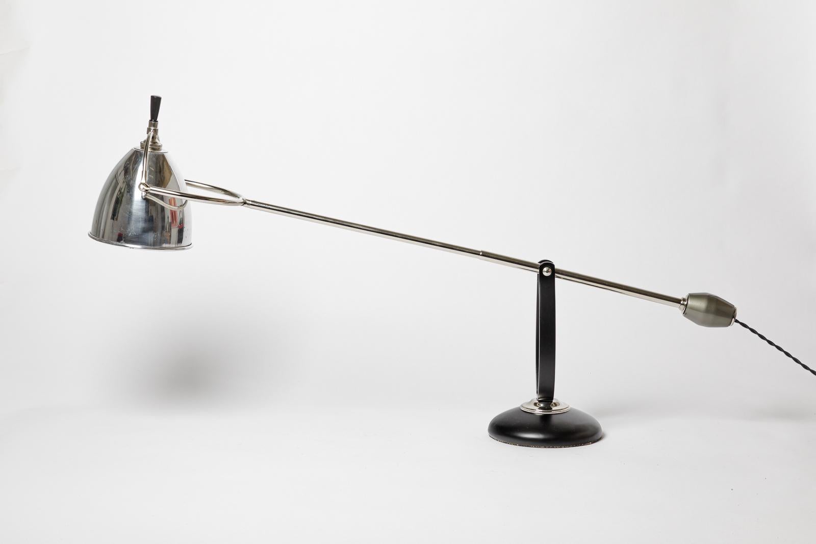 Edouard-Wilfrid Buquet, Tisch- oder Wandleuchte im Art-déco-Stil in Grau und Schwarz, 20. Jahrhundert im Angebot 6