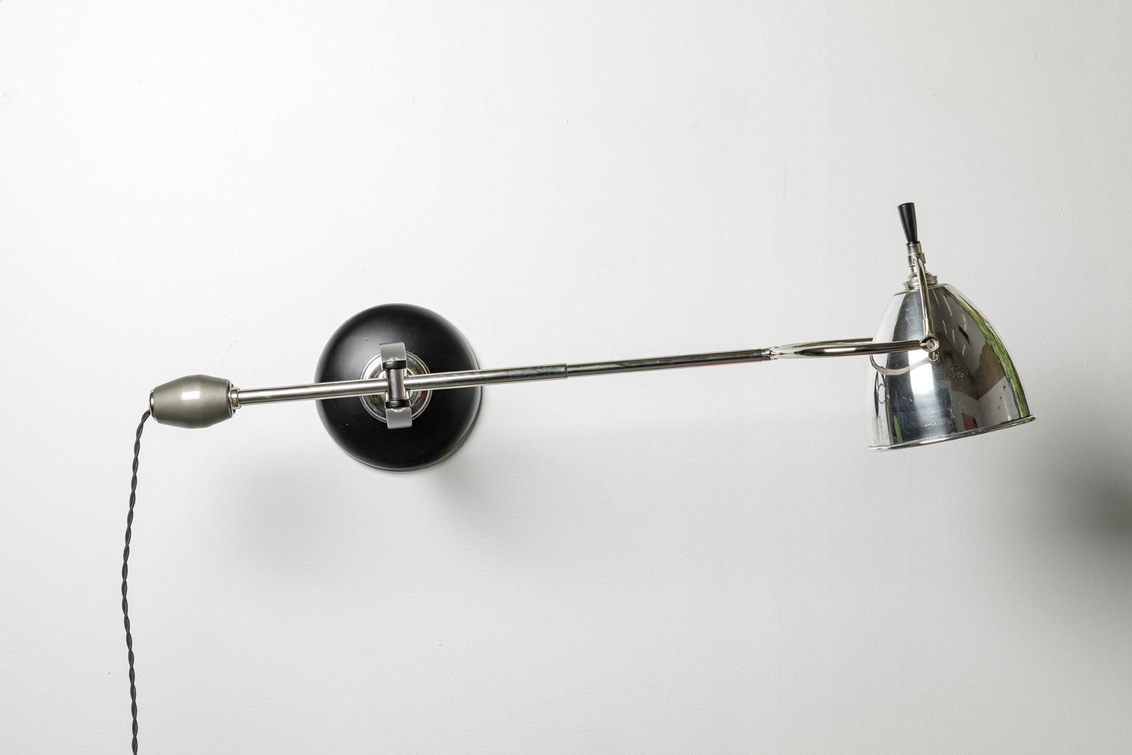 Edouard-Wilfrid Buquet, Tisch- oder Wandleuchte im Art-déco-Stil in Grau und Schwarz, 20. Jahrhundert im Angebot 7