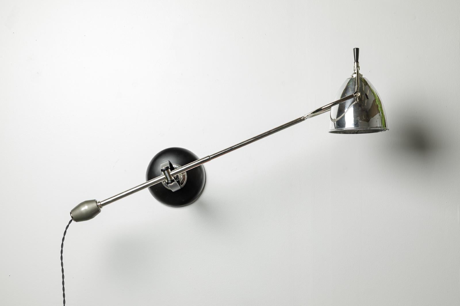 Edouard-Wilfrid Buquet, Tisch- oder Wandleuchte im Art-déco-Stil in Grau und Schwarz, 20. Jahrhundert im Angebot 8