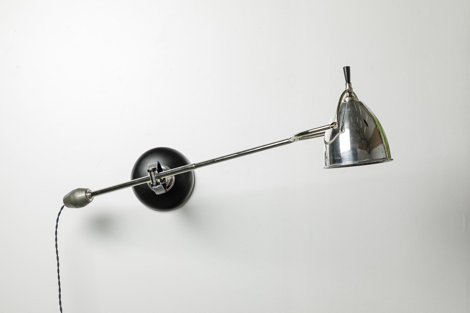 Edouard-Wilfrid Buquet, Tisch- oder Wandleuchte im Art-déco-Stil in Grau und Schwarz, 20. Jahrhundert im Angebot 9