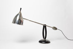 Edouard-Wilfrid Buquet art deco grey and black table or wall lamp 20th century