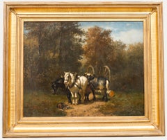 Edouard Woutermaertens (1819-1897) - Framed Oil, Felling the Trees