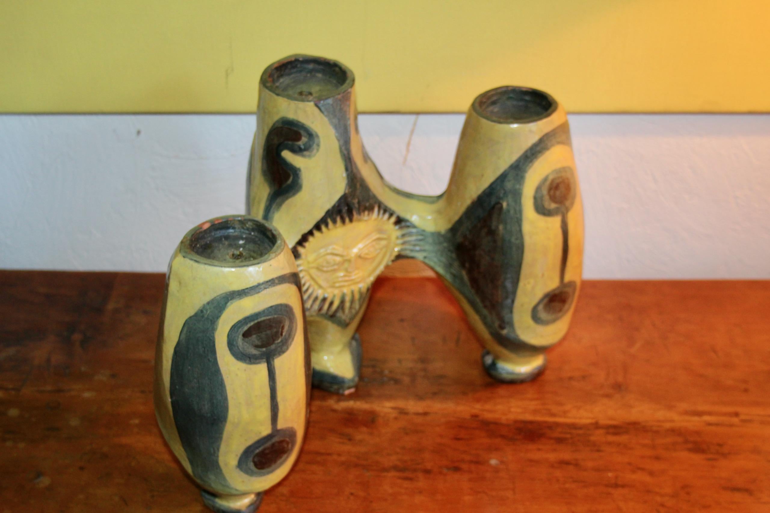 Edouard Zurlinden for Artibou ceramic candlestick For Sale 4