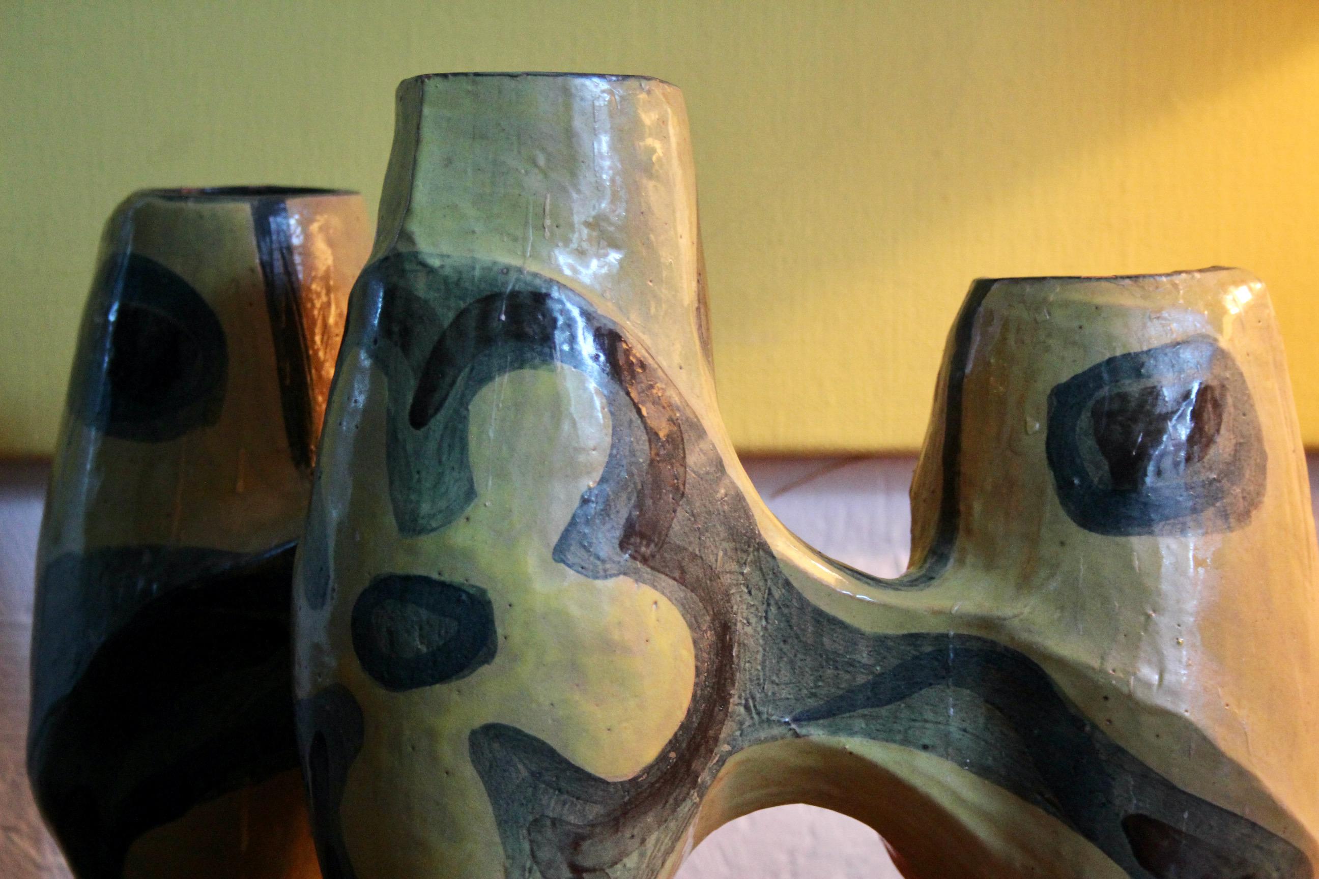 Edouard Zurlinden for Artibou ceramic candlestick For Sale 5