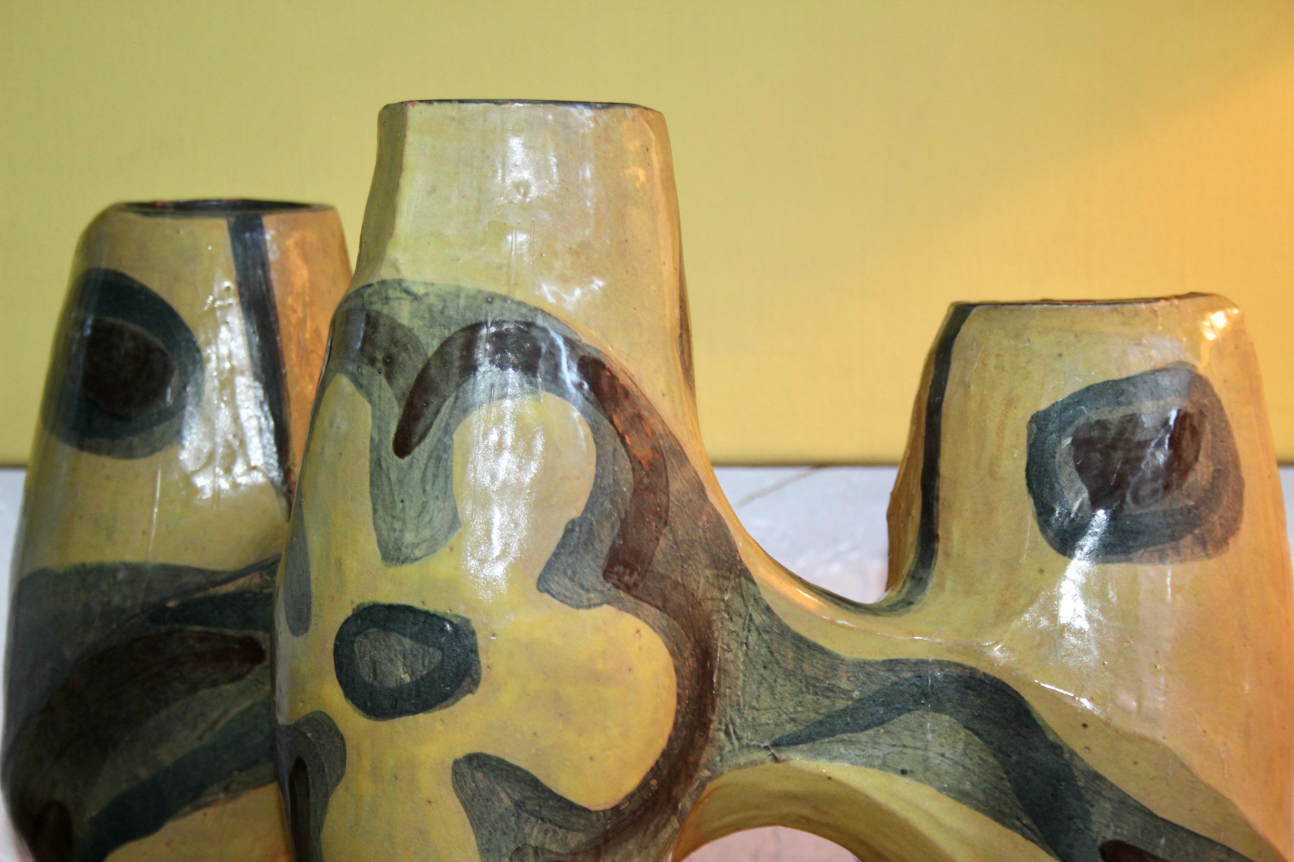 Edouard Zurlinden for Artibou ceramic candlestick For Sale 7
