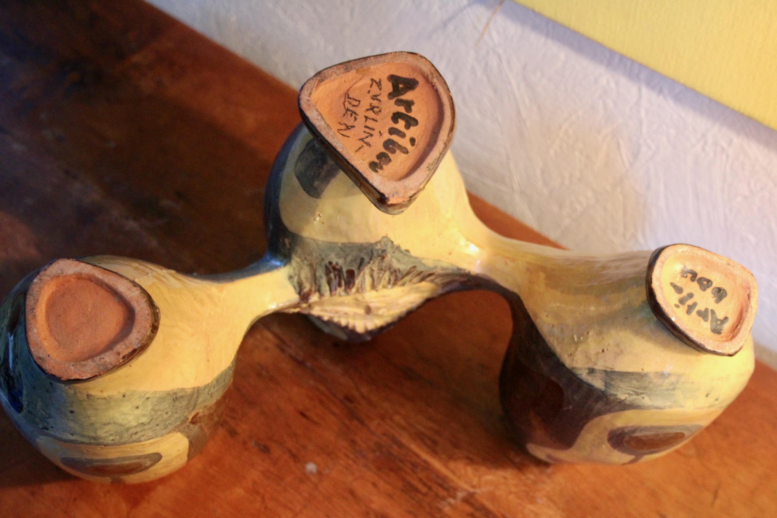 Edouard Zurlinden for Artibou ceramic candlestick For Sale 2