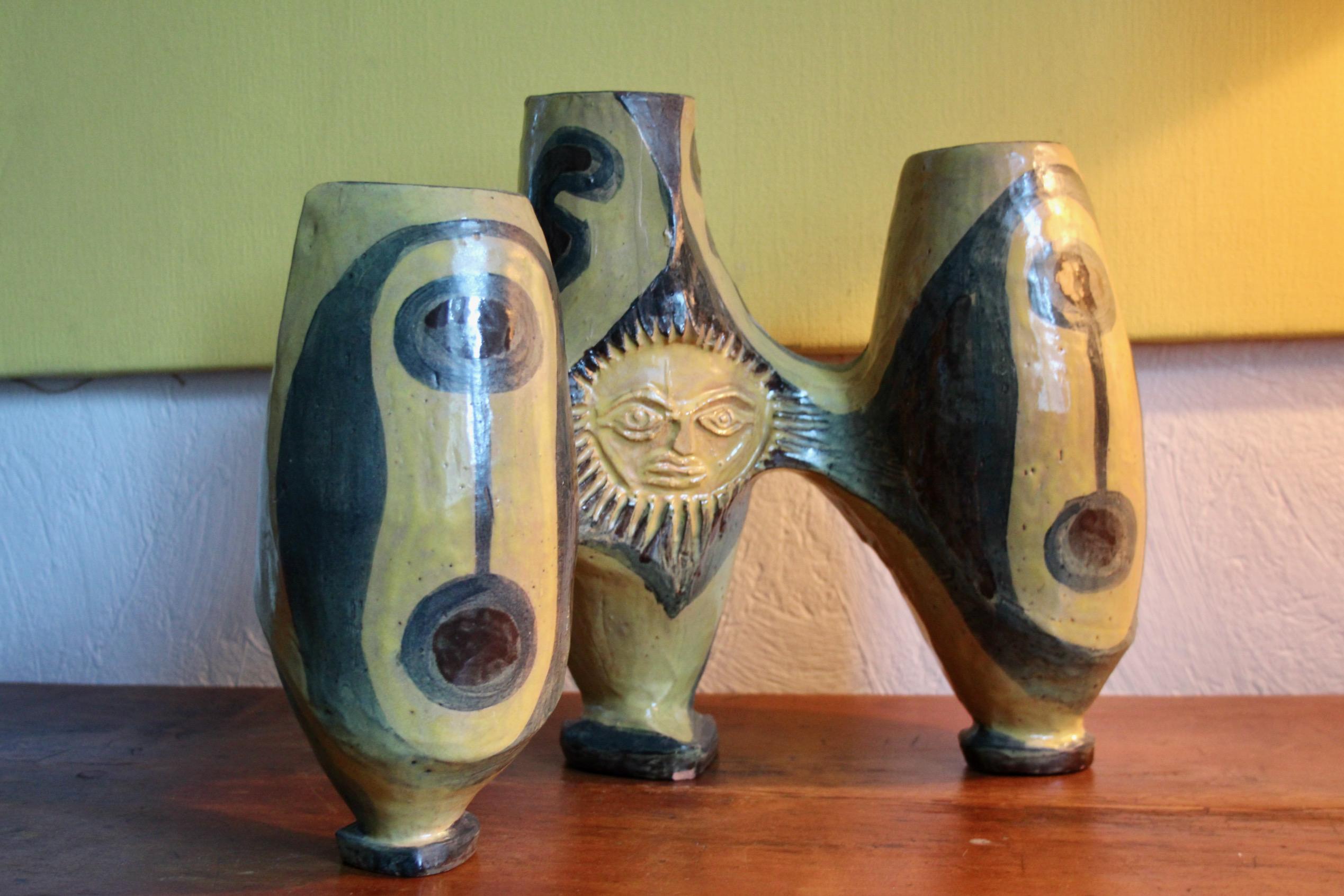 Edouard Zurlinden for Artibou ceramic candlestick For Sale 3