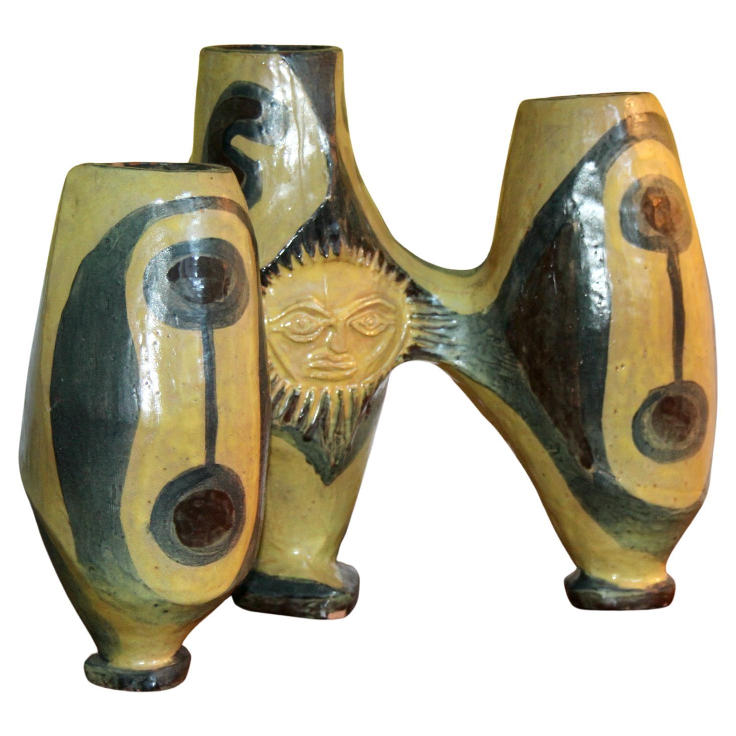 Edouard Zurlinden for Artibou ceramic candlestick For Sale