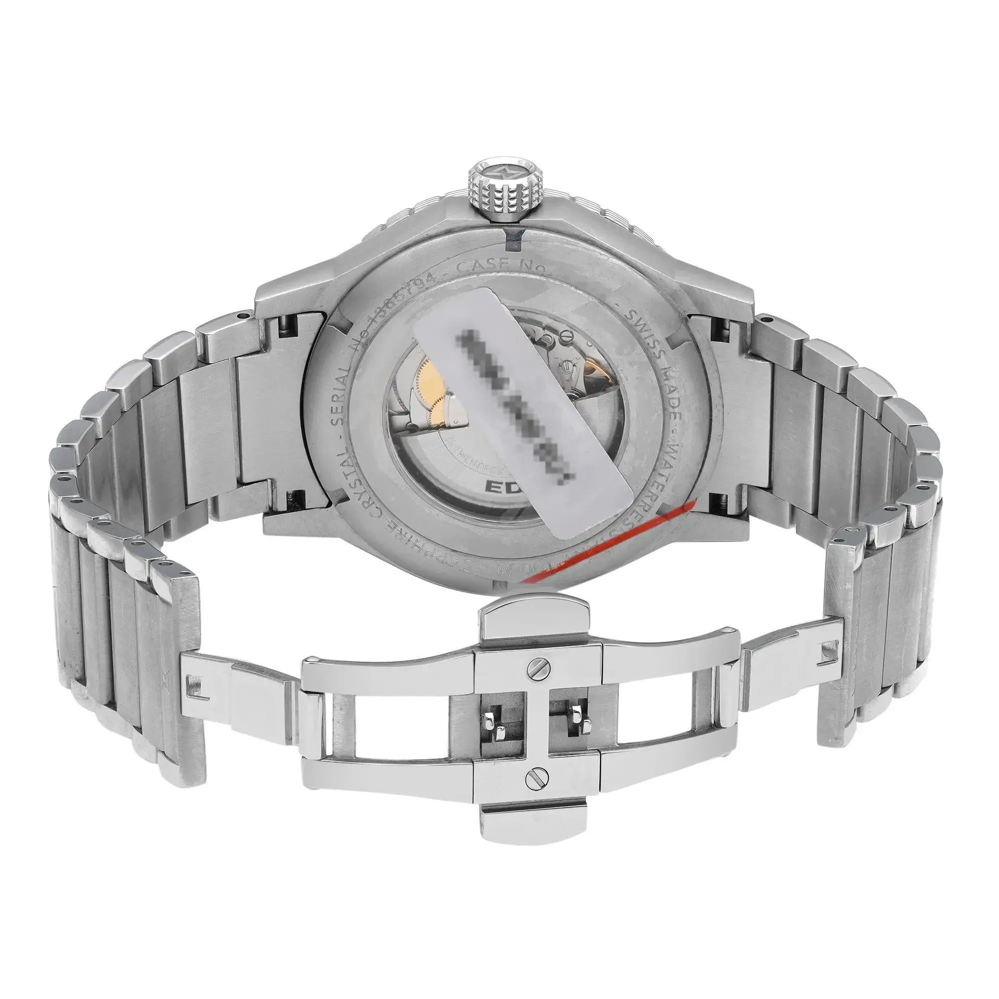 edox chronorally-1 stainless steel men's automatic watch