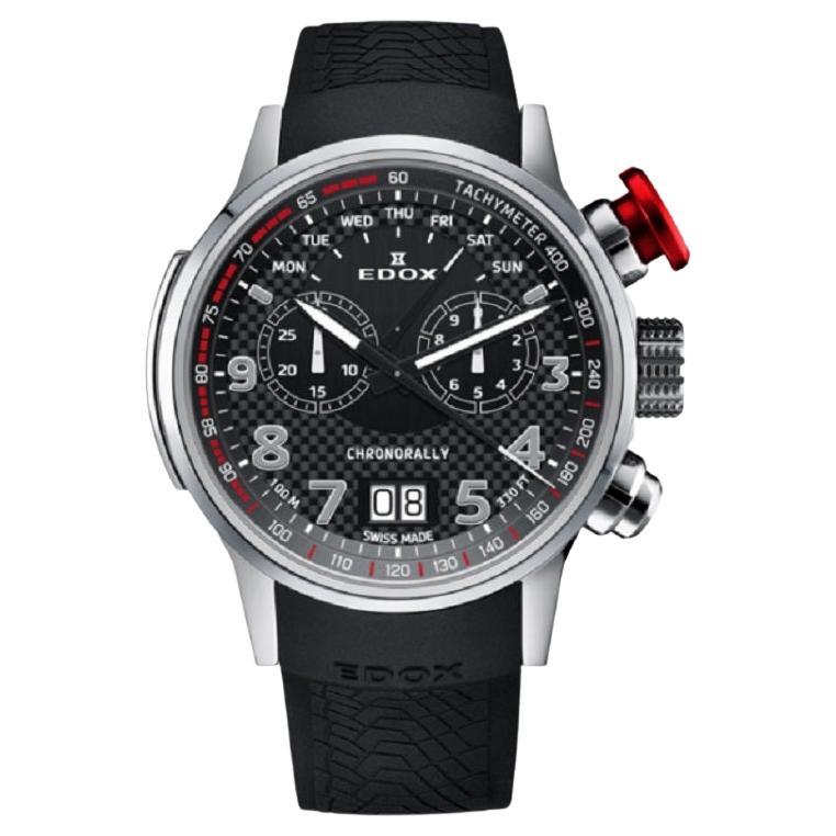 Edox Chronorally Chronograph Quartz Black Dial Men's Watch 38001TINNRO3
