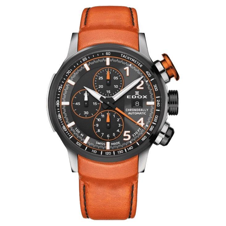 Edox Montre chronographe à cadran gris tachymétrique pour hommes 01129TGNOCOGNO