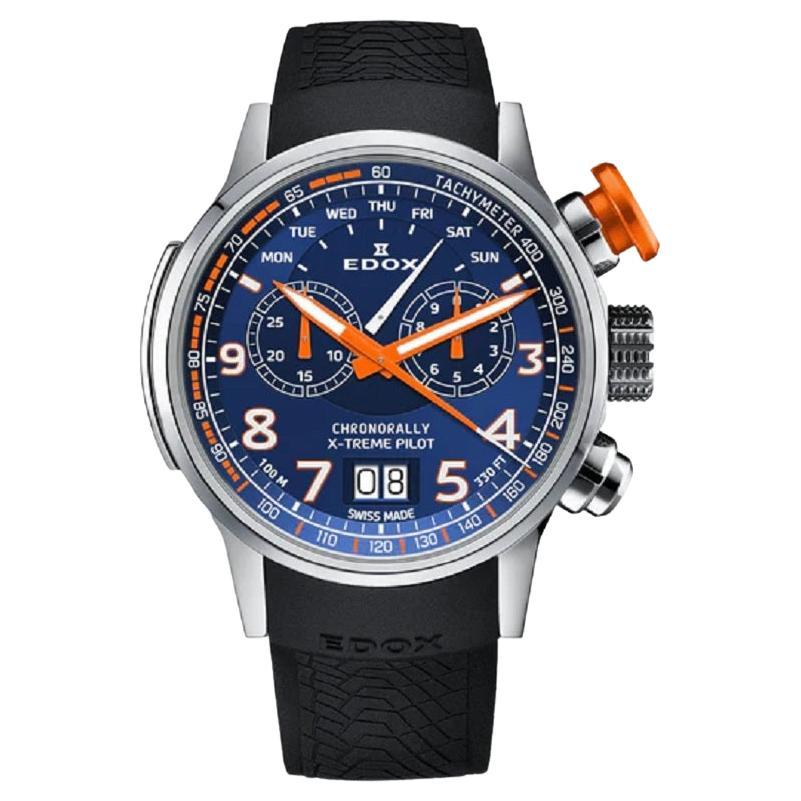 Edox Chronorally X-Treme Pilot Men's Watch 38001TINOCABUO3 For Sale