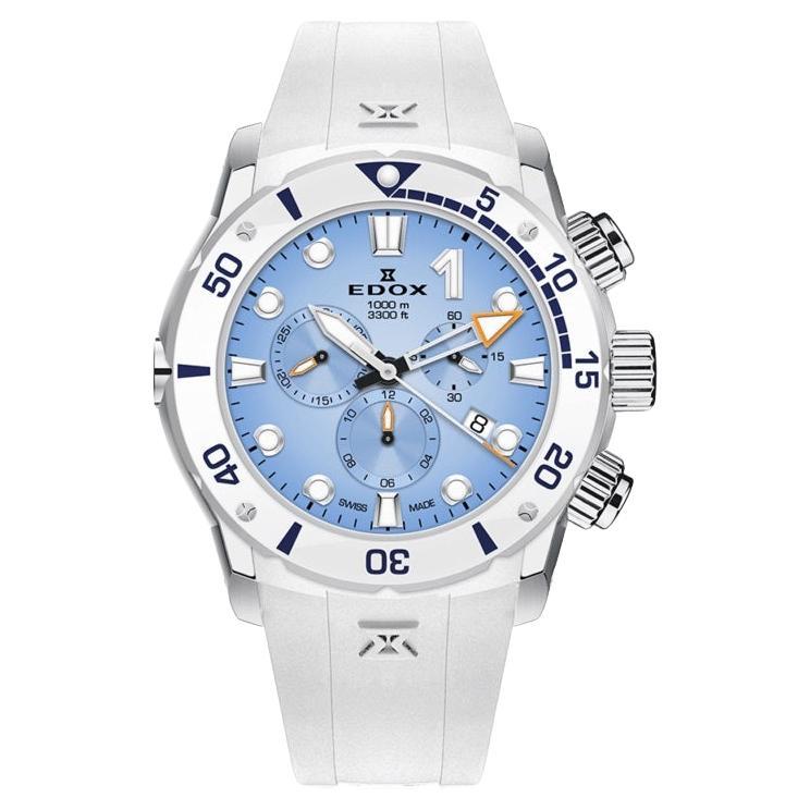 Edox CO-1 Herrenuhr 10242TINBBUICDNO, Chronograph, Quarz, blaues Zifferblatt im Angebot