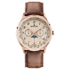 Edox Les Vauberts Moon Phase Herrenuhr 4010137RCBEBR