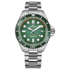 Edox Neptunian Grande Réserve Date Automatic Green Dial Men's Watch 808013VMVDN