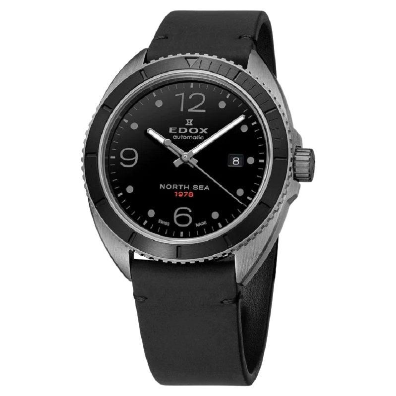 Edox North Sea Diver's Montre à cadran noir pour homme 80118357NGN1