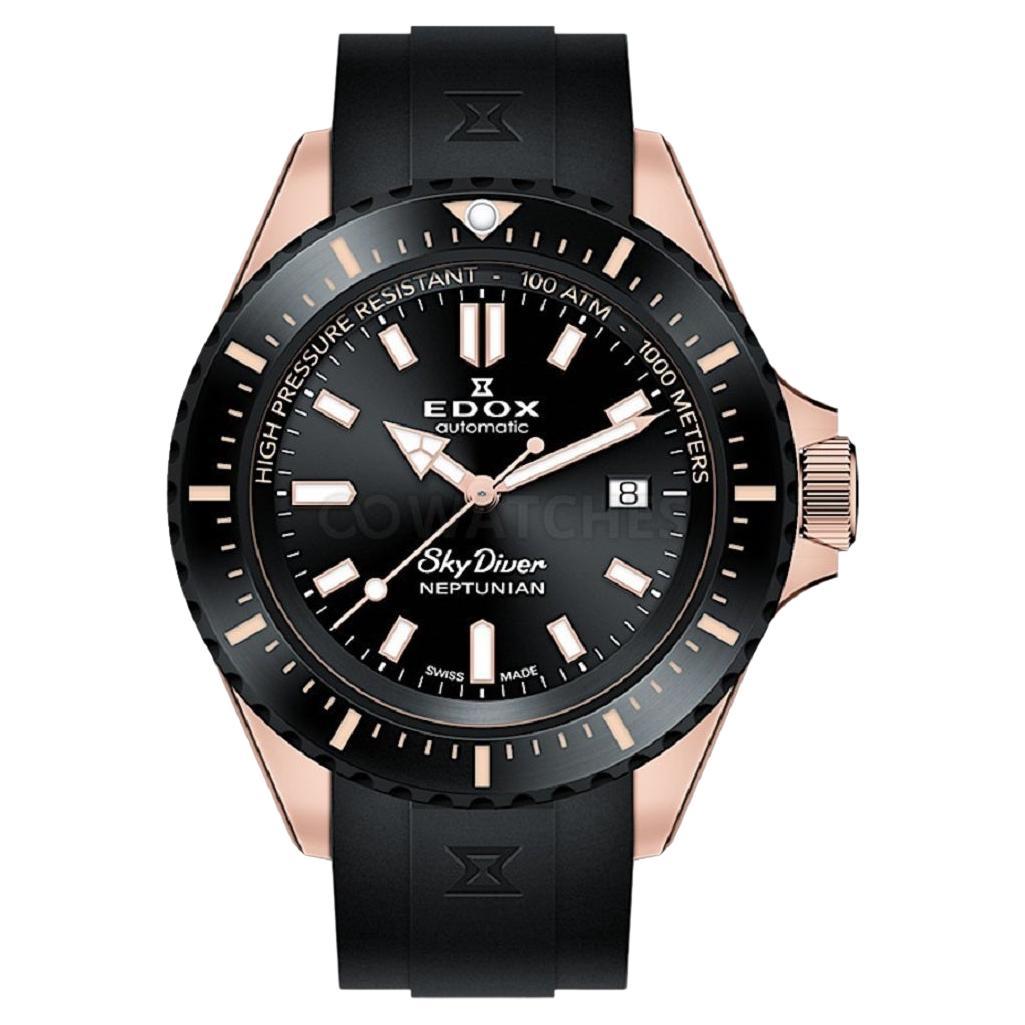 Edox SkyDiver Neptunian Date Automatic Men's Watch 8012037RNNCANIR For Sale