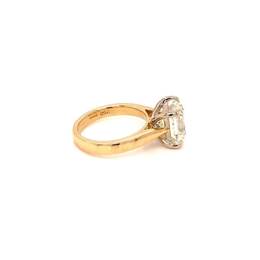 Bague solitaire en or jaune 18 carats avec diamants taille princesse certifiés EDR de 3,65 carats Neuf - En vente à London, GB