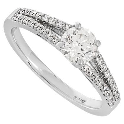 EDR Certified Round Brilliant Cut Diamond Engagement Ring 0.51ct H/VS1 For Sale