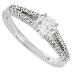 EDR Certified Round Brilliant Cut Diamond Engagement Ring 0.51ct H/VS1