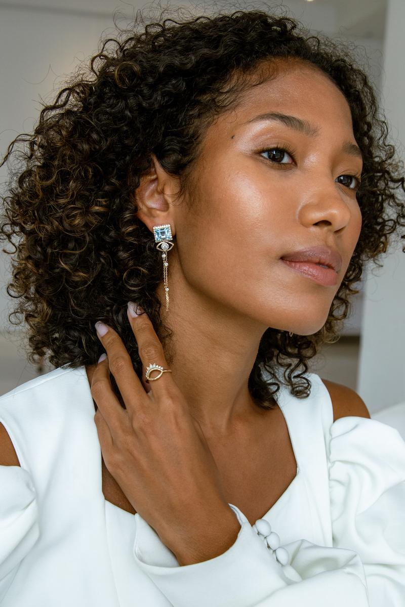 This super chic statement earring attracts fun and gives off “good vibes only”! An amulet of protection against many forms of bad luck across many cultures, the evil eye is believed to bring mental peace while warding off bad vibes. Yes, darling,