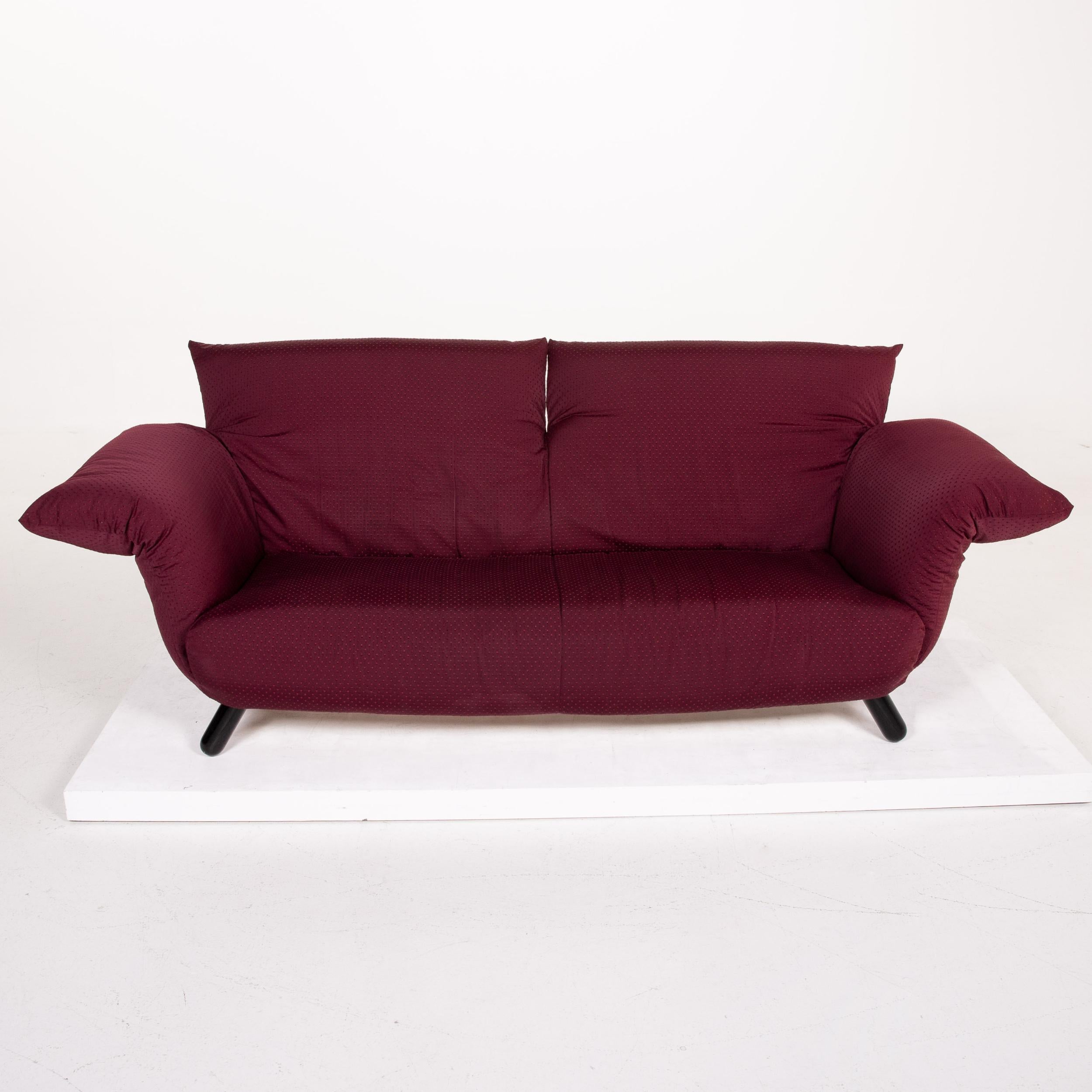 Modern Edra Bilbo Fabric Sofa Purple Two-Seat Function Gianfranco Gualtierotti Couch For Sale