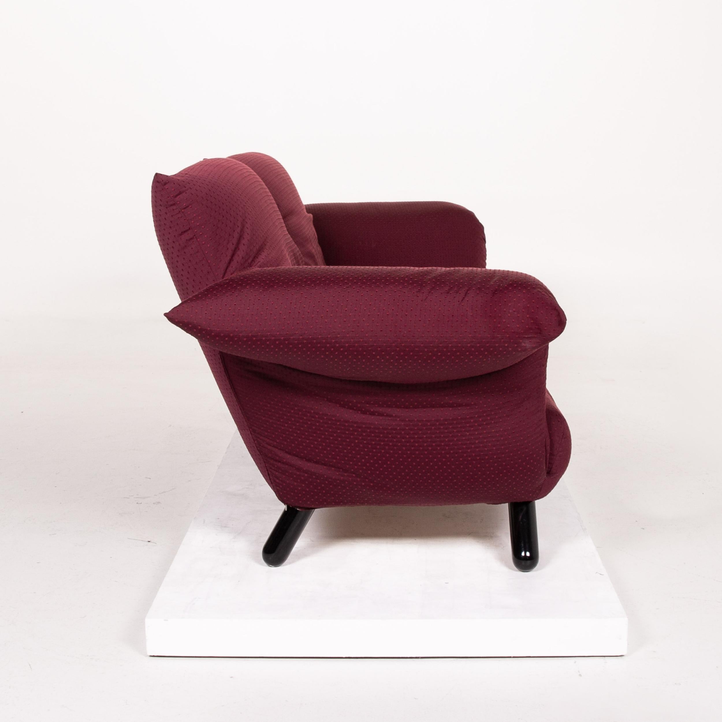 Italian Edra Bilbo Fabric Sofa Purple Two-Seat Function Gianfranco Gualtierotti Couch For Sale