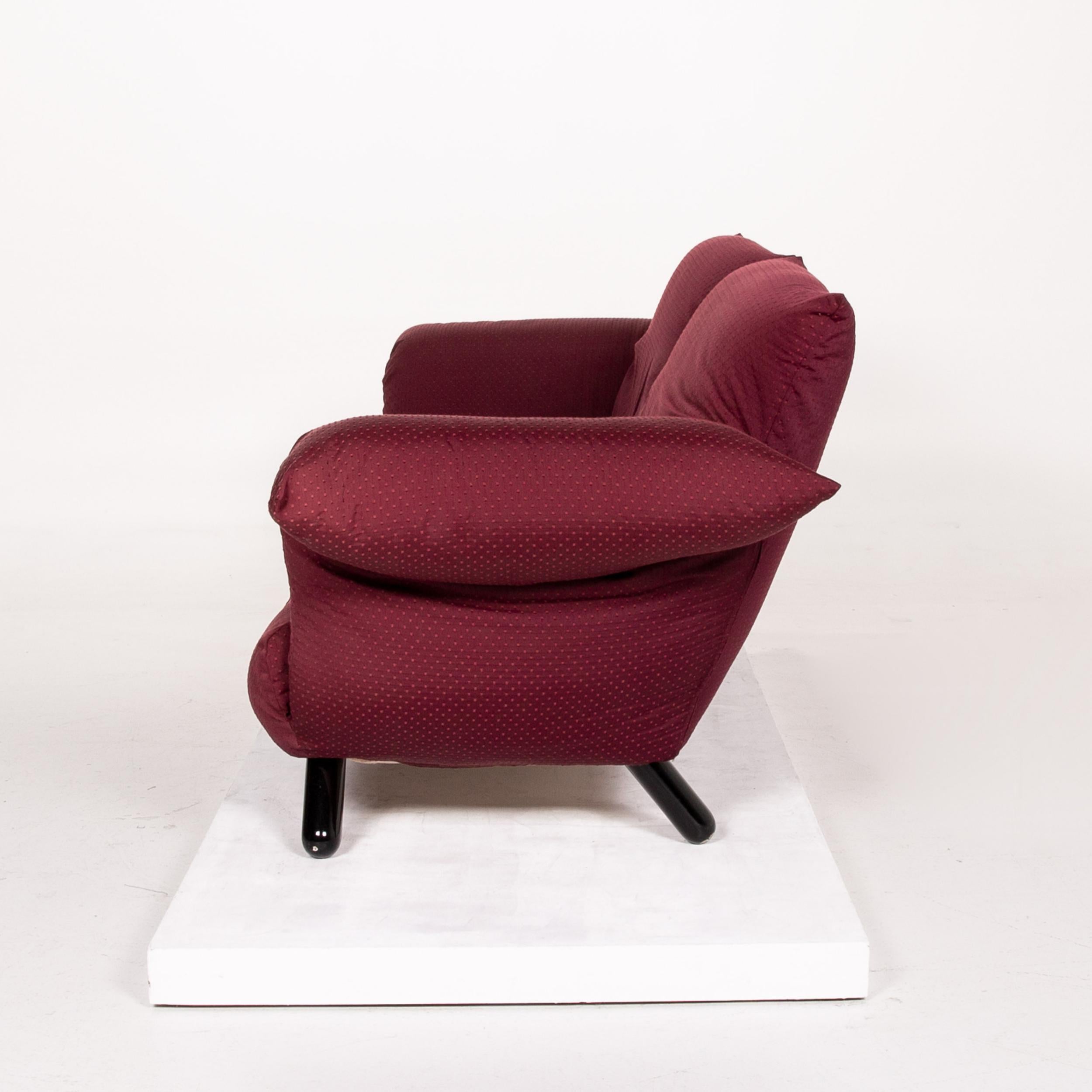 Contemporary Edra Bilbo Fabric Sofa Purple Two-Seat Function Gianfranco Gualtierotti Couch For Sale