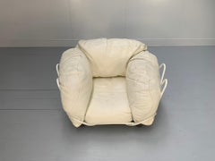 Edra "Corbeille" Armchair - In Ivory White Leather