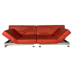 Edra Damier Multifunktionssofa Chaise - In rotem Leder