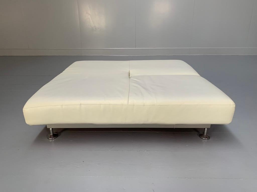 XXIe siècle et contemporain Fauteuil de canapé multifonctionnel Damier en cuir blanc Edra en vente