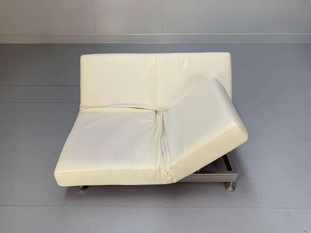 Cuir Fauteuil de canapé multifonctionnel Damier en cuir blanc Edra en vente