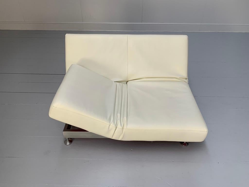 Fauteuil de canapé multifonctionnel Damier en cuir blanc Edra en vente 1